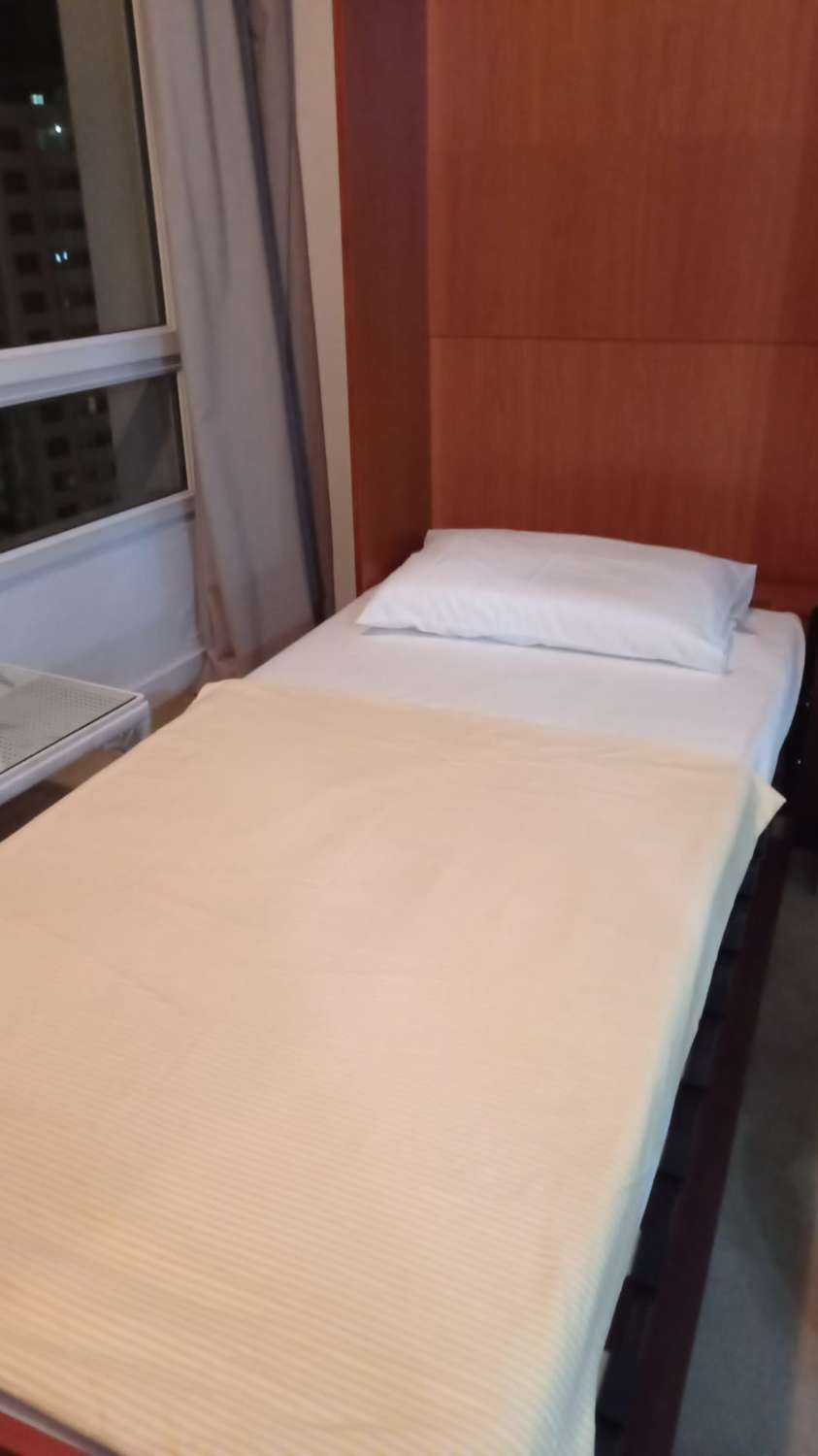 For rent from 1.9.26-30.6.27 Nice studio with sea views on 1st line beach Los Boliches in Fuengirola