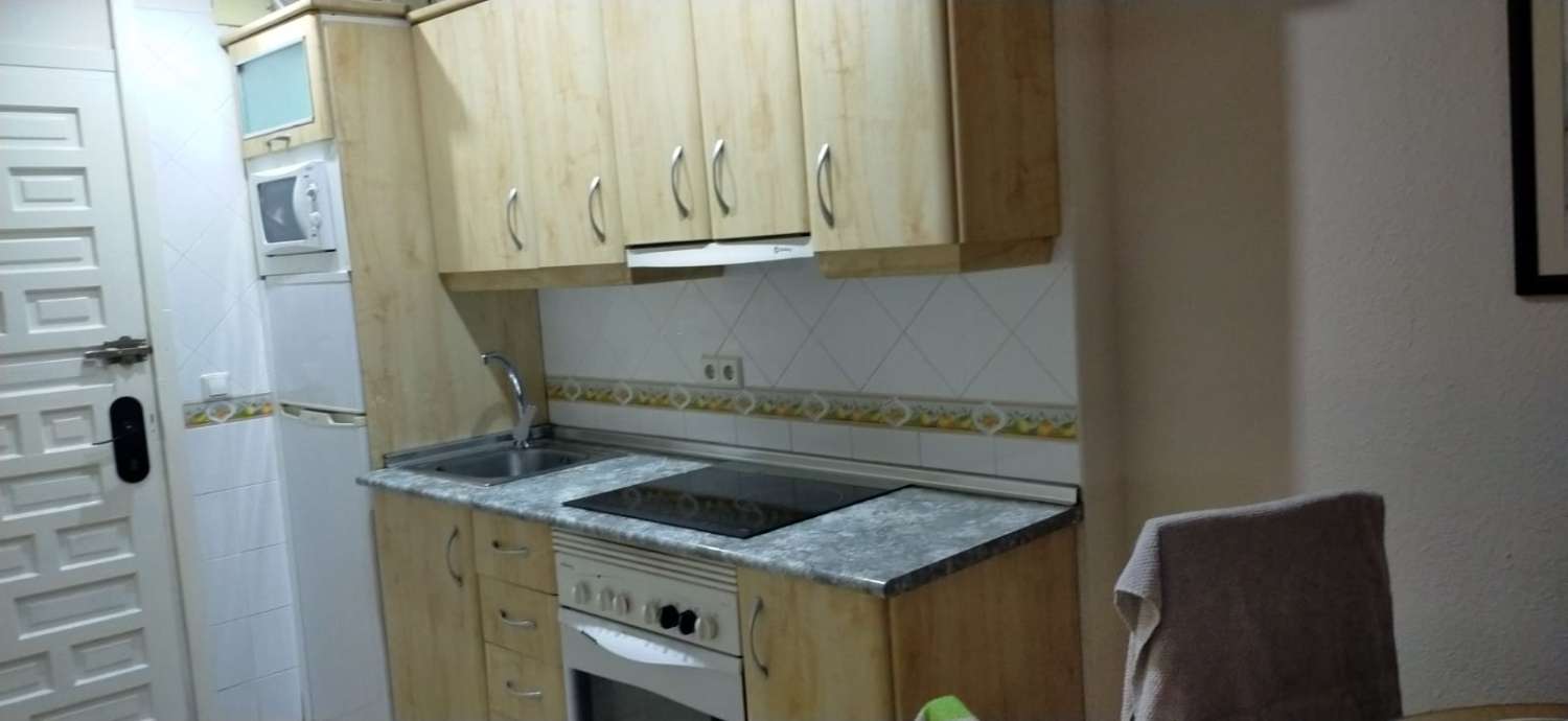 SE ALQUILA DESDE  1.9.26- 31.5.27.bonito estudio  con vistas al mar en 1ª línea de playa en Benalmadena