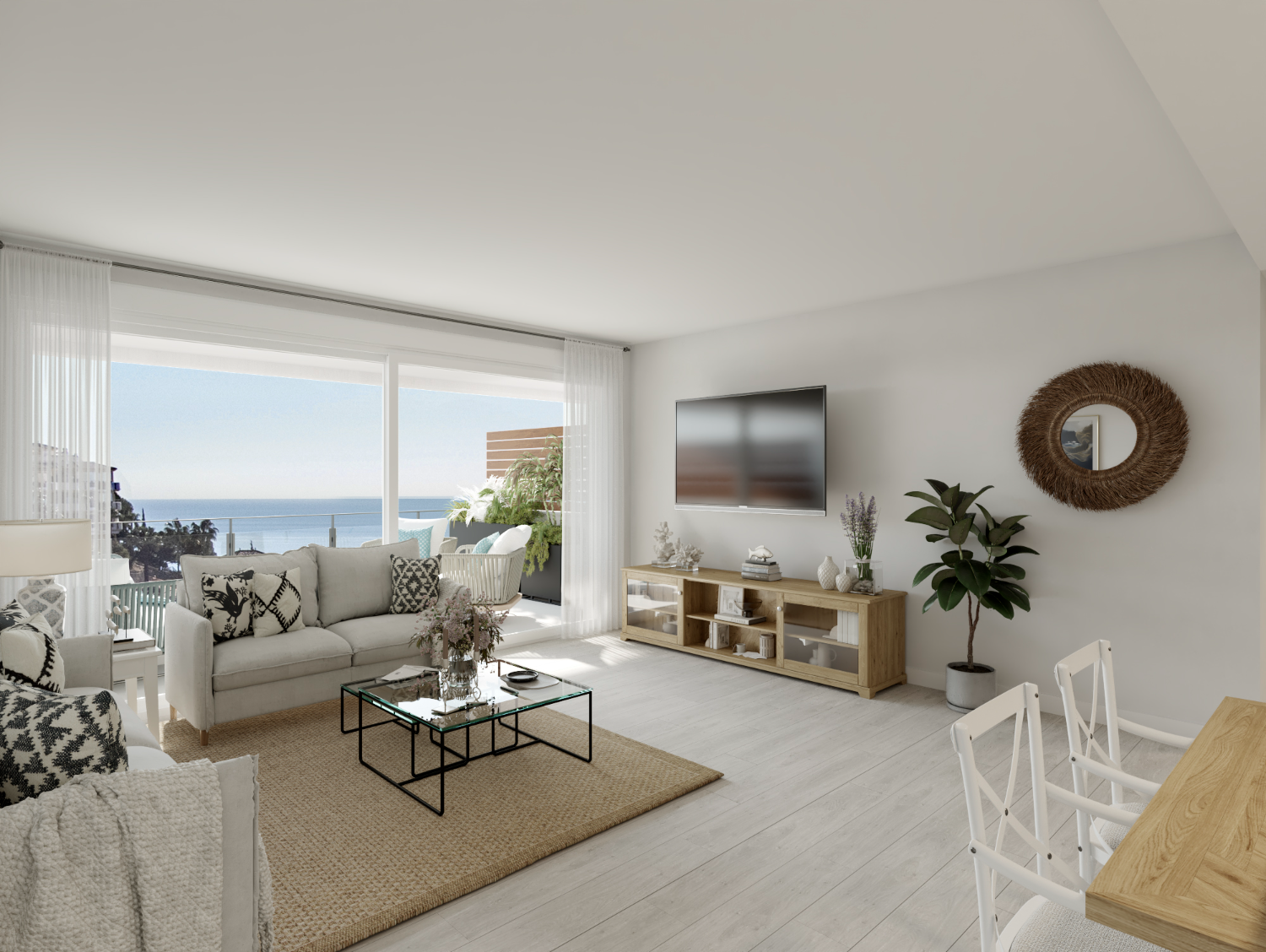 Obra nueva- Apartamentos en estupendo complejo con vistas panorámicas al mar en Sitio de Calahonda.