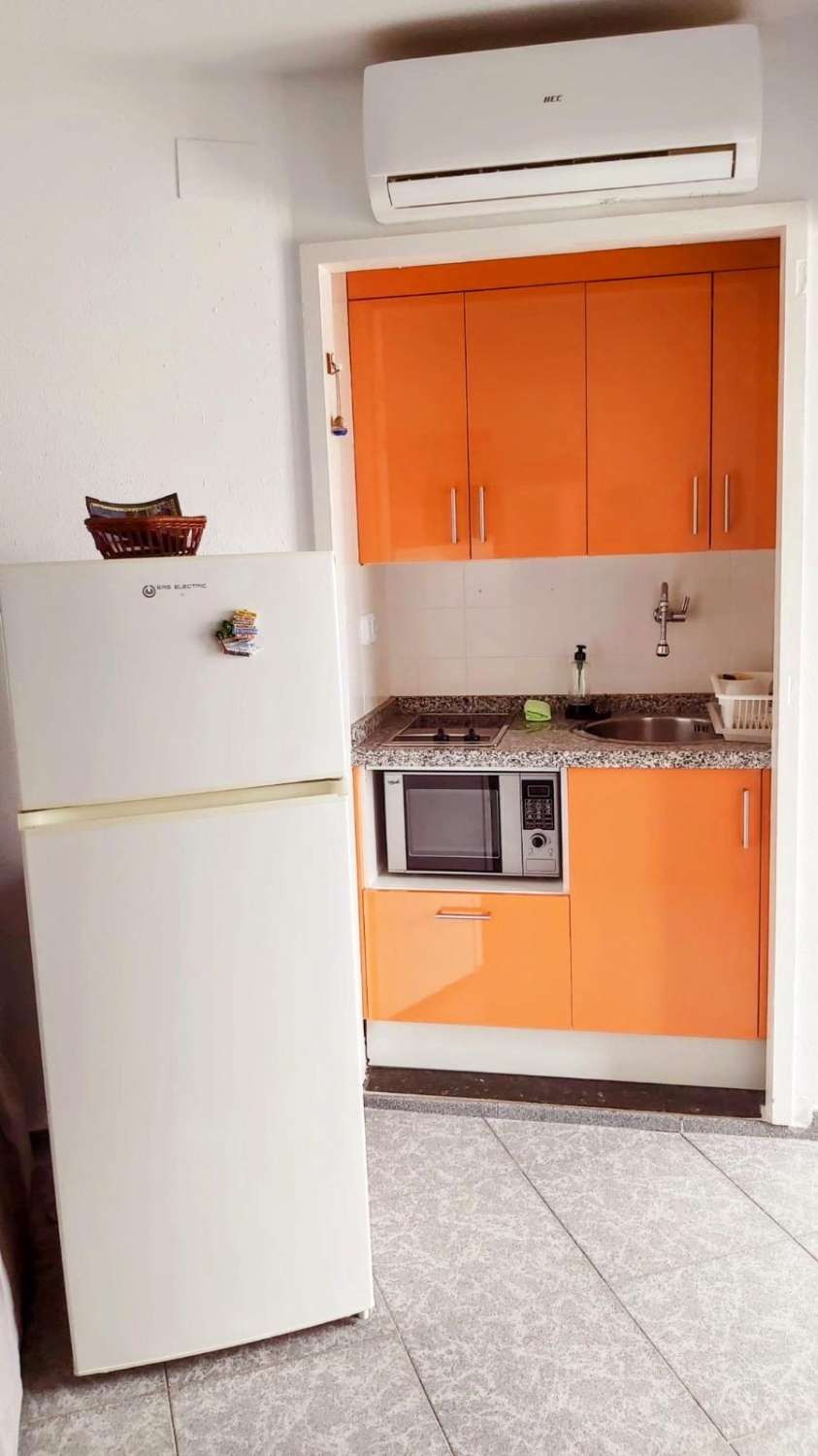 MI-SAISON. À LOUER DU 1.09.26 AU 30.6.27 MAGNIFIQUE STUDIO RÉNOVÉ SUR LA PLAGE DE LA 2E LIGNE AVEC VUE SUR LA MER À BENALMADENA